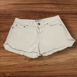 Free People Off-White Jean Shorts